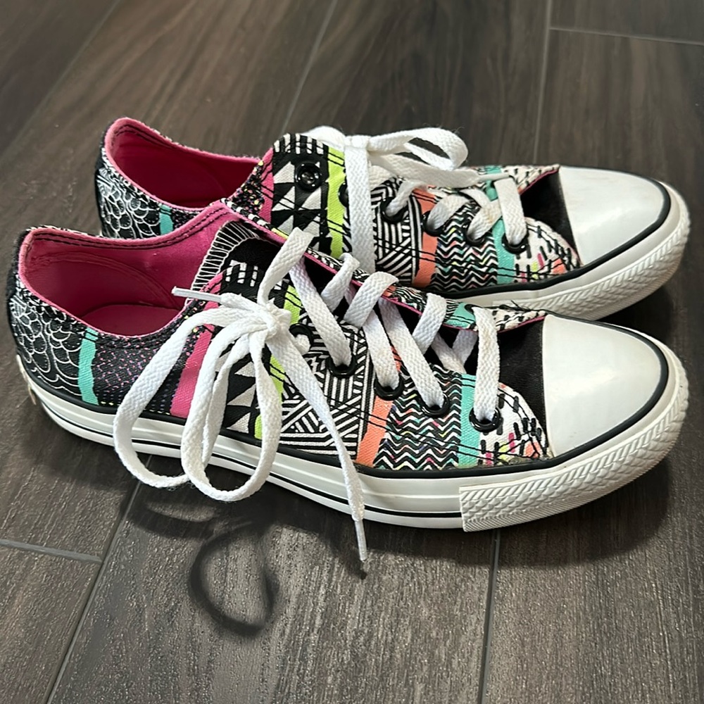 Converse All Star Neon Tribal Print Low Top Sneakers